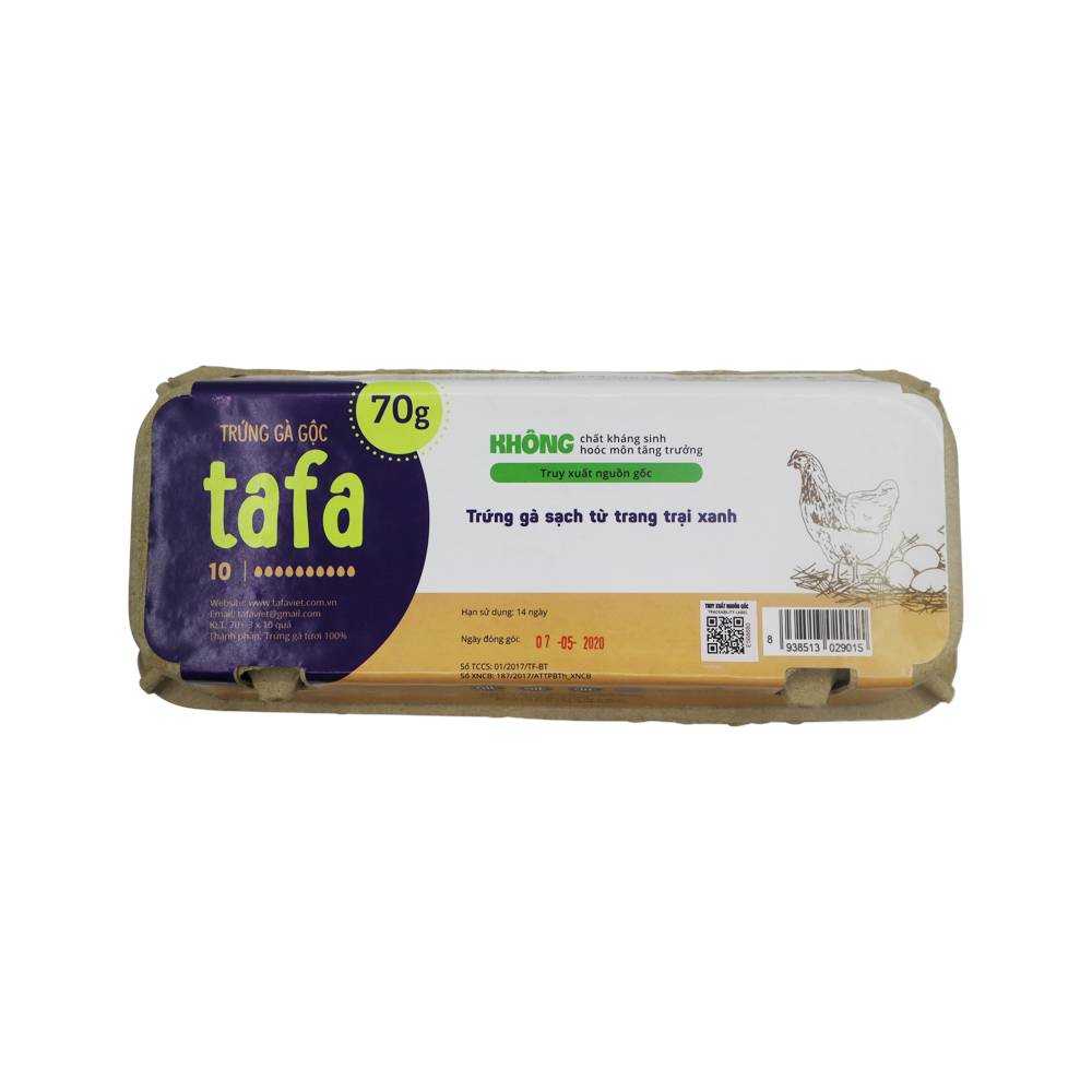 16-1 Trứng gà gộc Tafa VietGAP 70g (10 pcs) - Ảnh 1