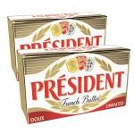 【Combo 2 Thỏi】Bơ Lạt Cao Cấp President Pháp 82% Béo 200g (Gói Nhôm Premium)